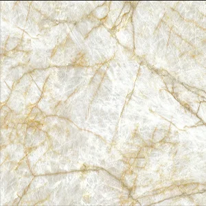 A-grade white quartz slab with subtle golden veins, premium value-line engineered quartz for commercial kitchen countertops at $55/sqm
