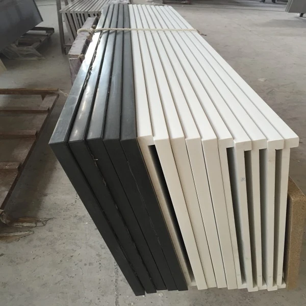 18+18mm laminated/mitered quartz slab edge detail, offering a seamless thick profile as an alternative premium solution