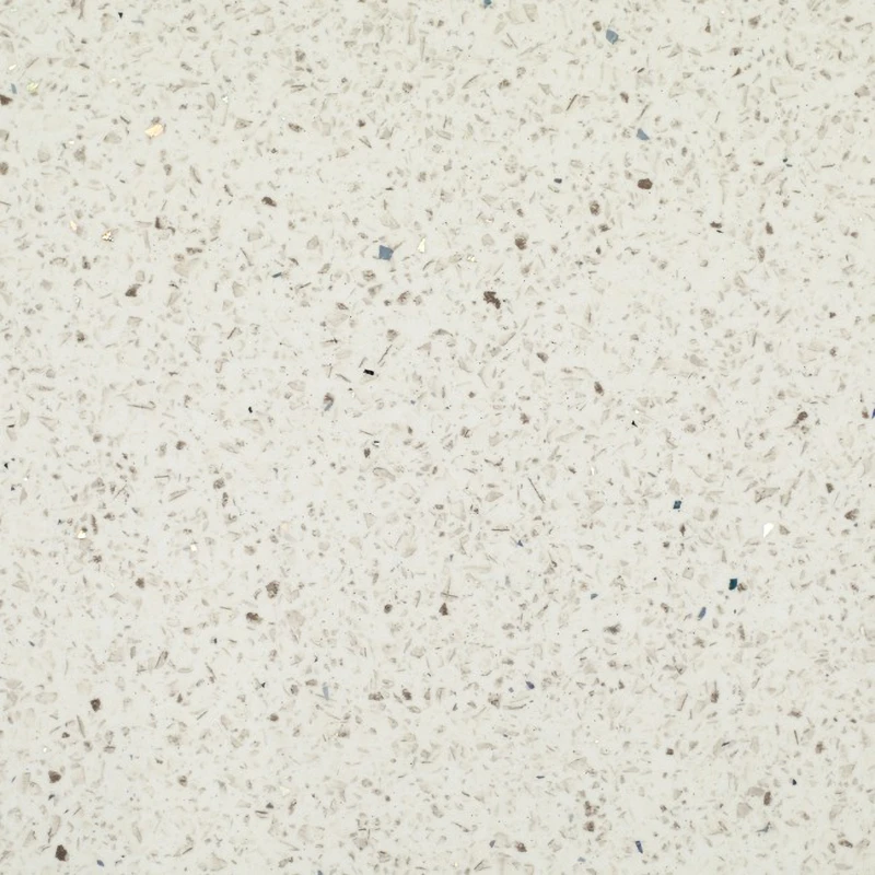 Light terrazzo speckled quartz surface, ideal for accent walls and commercial areas