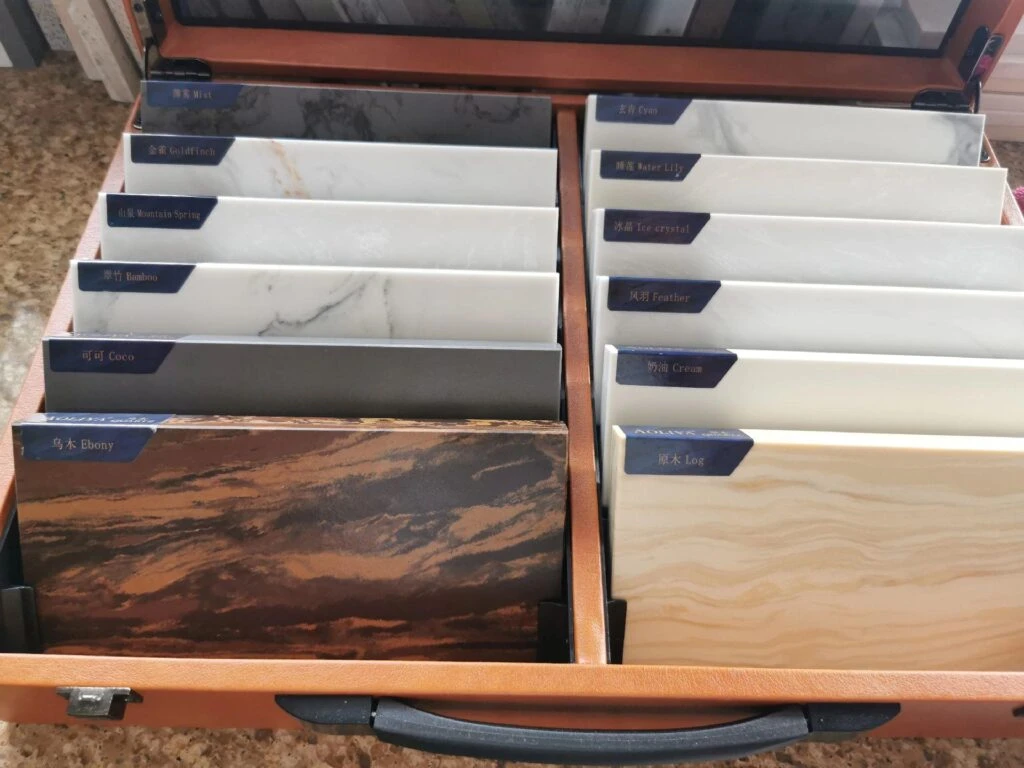 quartz slab samples for B2B project review