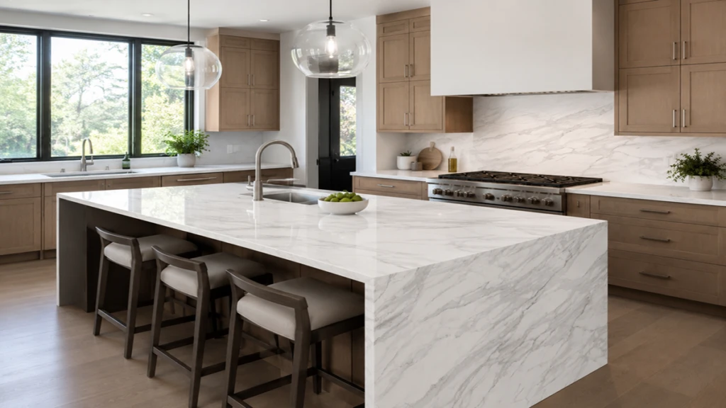 zero silica quartz kitchen island countertop asiaquartz