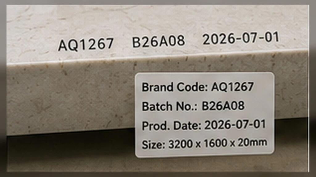 quartz slab identity traceability
