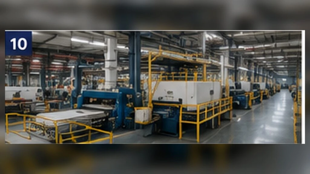 Quartz slab supplier production capability review showing an active engineered-stone manufacturing line.