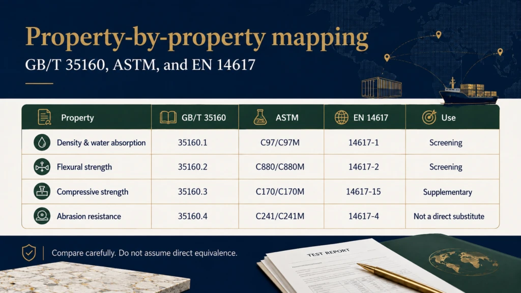 Six GB 46028 document requests for quartz suppliers including product identity, intended use, clause mapping, test reports, batch traceability and change control