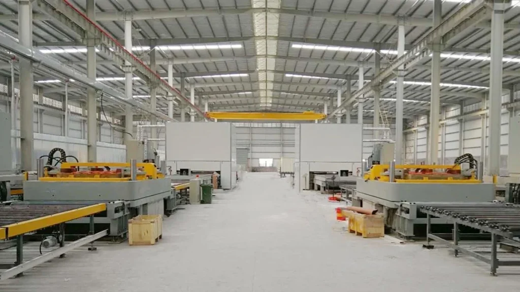 Quartz slab factory
production line -
automated press
by AsiaQuartz
