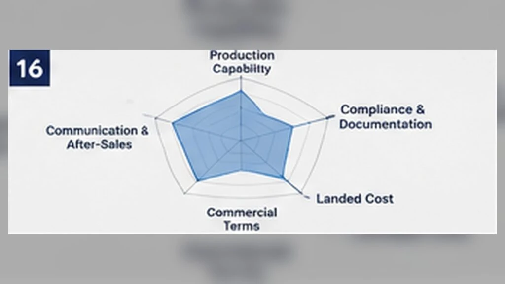 Quartz supplier evaluation scorecard covering production, compliance, landed cost, commercial terms and after-sales.
